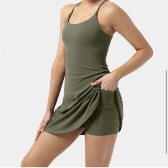 Halara Everyday Cloudful Fabric Backless 2-in-1 Flare Workout Dress-Wannabe - Picture 8 of 16